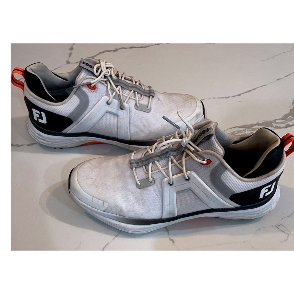 FootJoy HyperFlex Golf Shoes Mens 9 White Black Red Spiked 55469 Retail Now $189